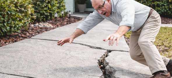 Sunken concrete is dangerous